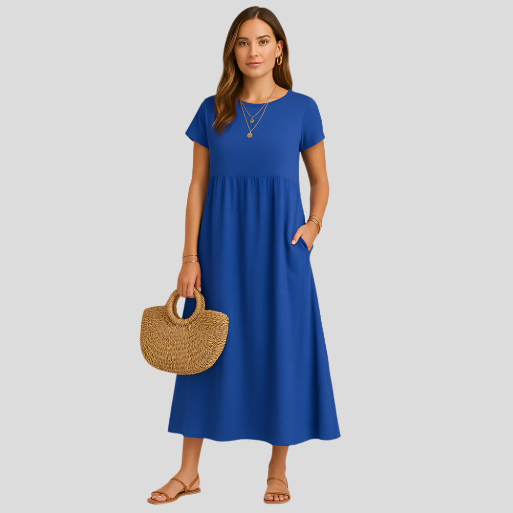 Eterna - Robe mi-longue classique à col rond