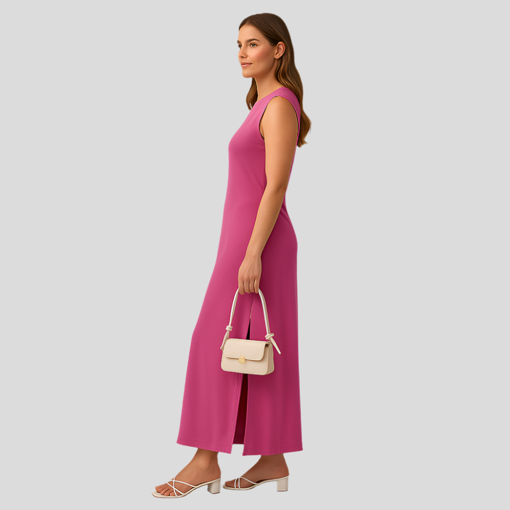 Robe Maxi d'été décontractée Breezeluxe – Manches courtes et encolure ronde