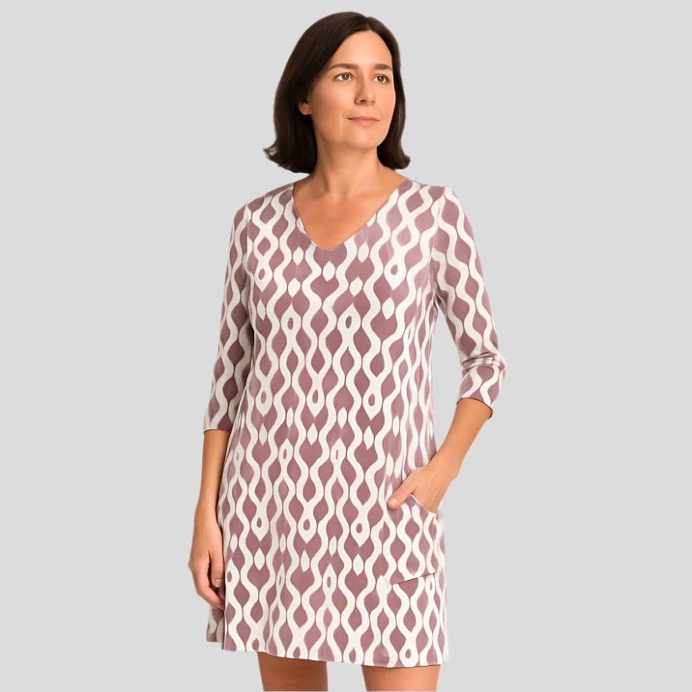 Modessa - Robe tunique décontractée à col en V
