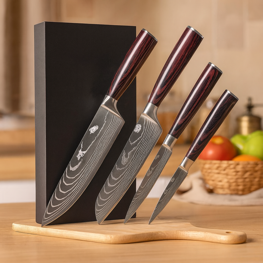 Kasumi | Set de couteaux forgés ultra tranchants de 4 pièces