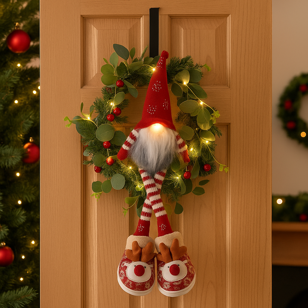 Nordwyn | Couronne de Noël enchantée avec un lutin