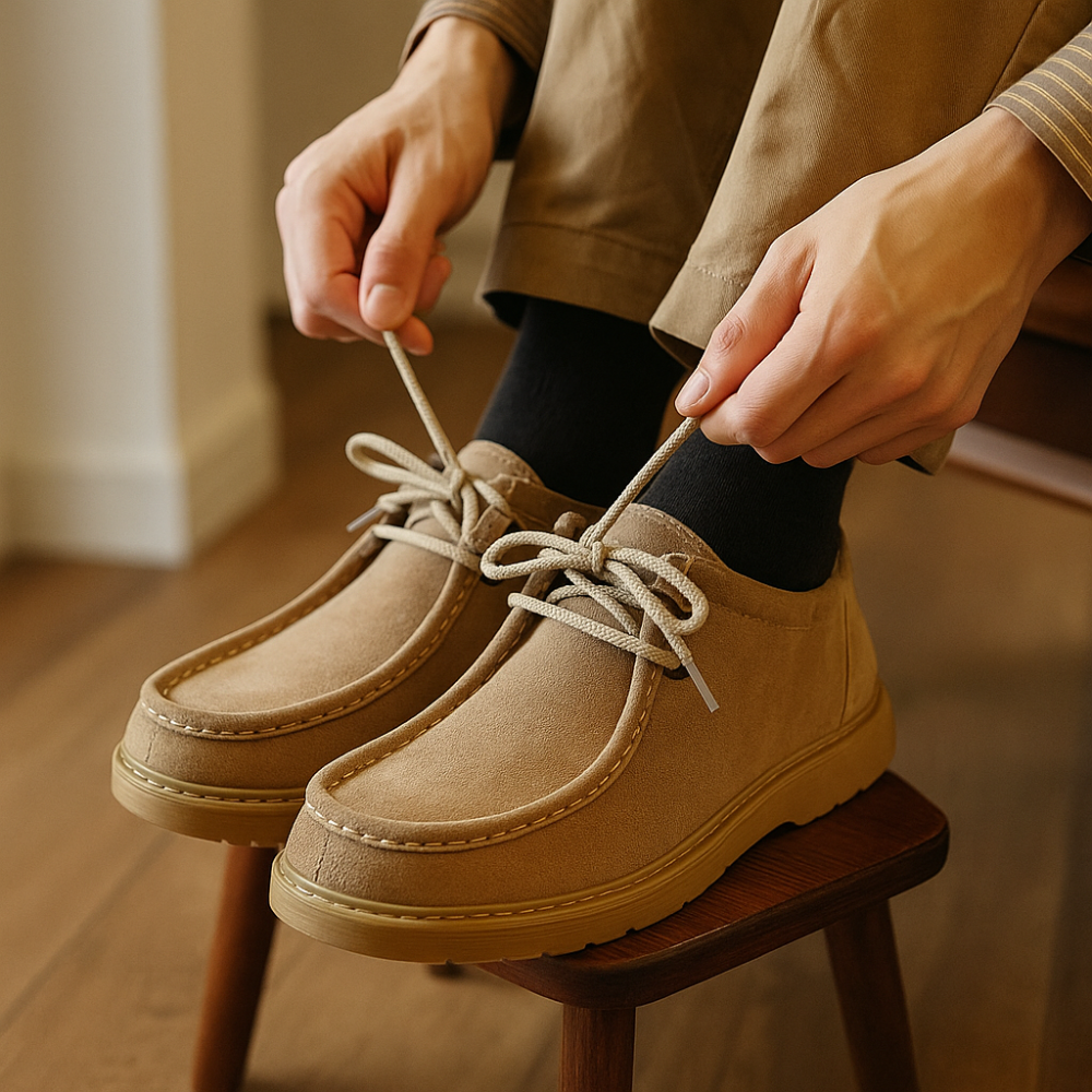 Bruce - Chaussures décontractées à lacets en daim pour homme