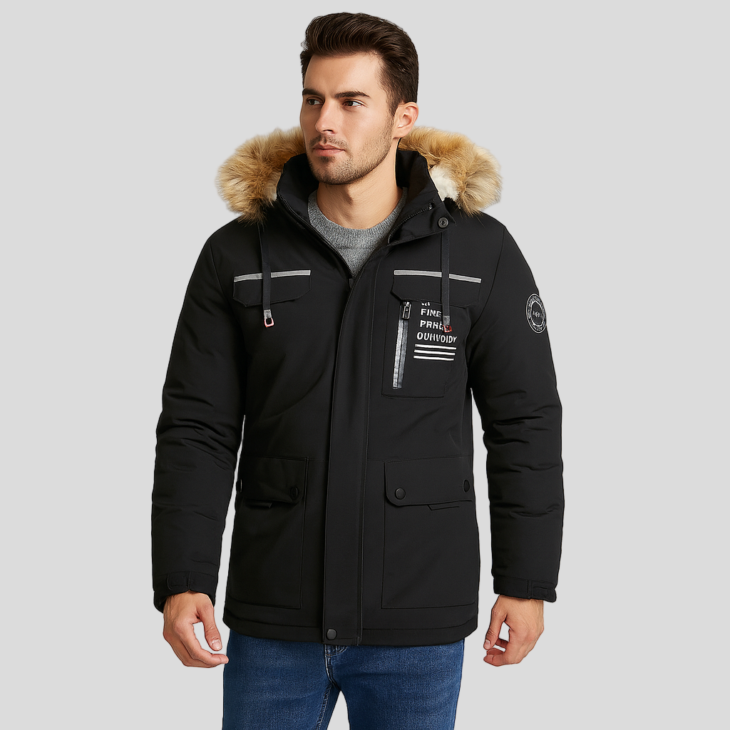 Harrison | Veste matelassée imperméable avec capuche en fausse fourrure