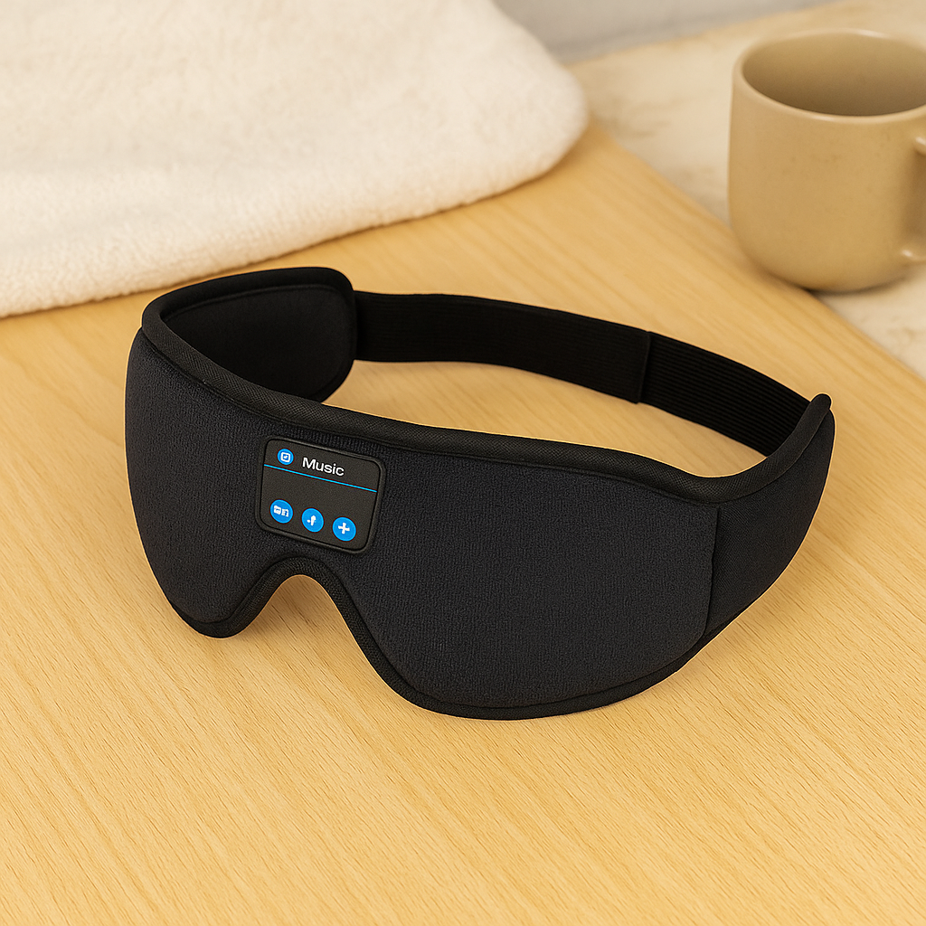 Masque de sommeil sans fil avec écouteurs – Masque pour les yeux 3D avec Bluetooth 5.0 et haut-parleurs ultra-fins et lavables