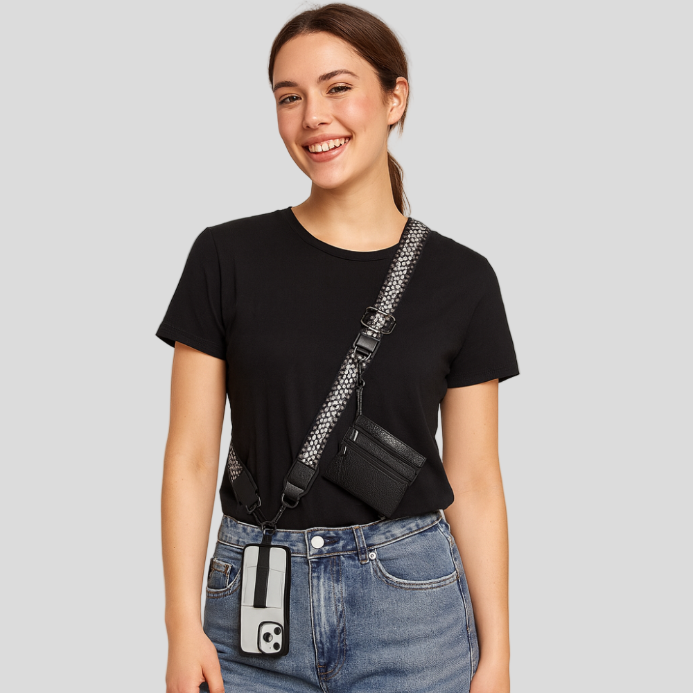SecureZip | Élégant porte-téléphone à bandoulière avec portefeuille