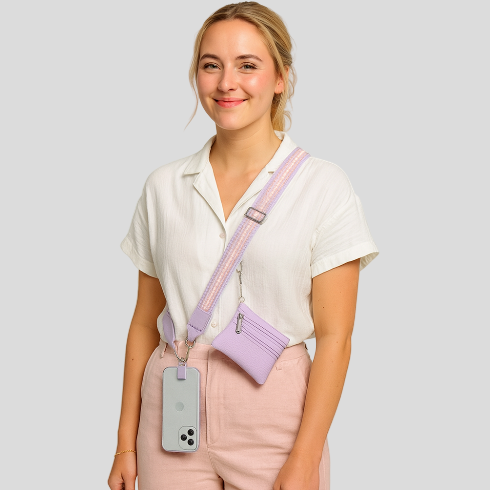 SecureZip | Élégant porte-téléphone à bandoulière avec portefeuille