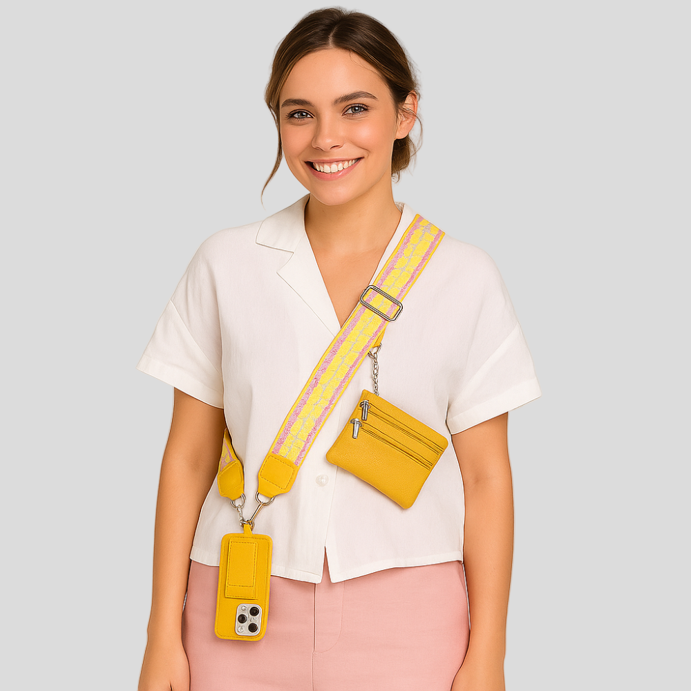 SecureZip | Élégant porte-téléphone à bandoulière avec portefeuille