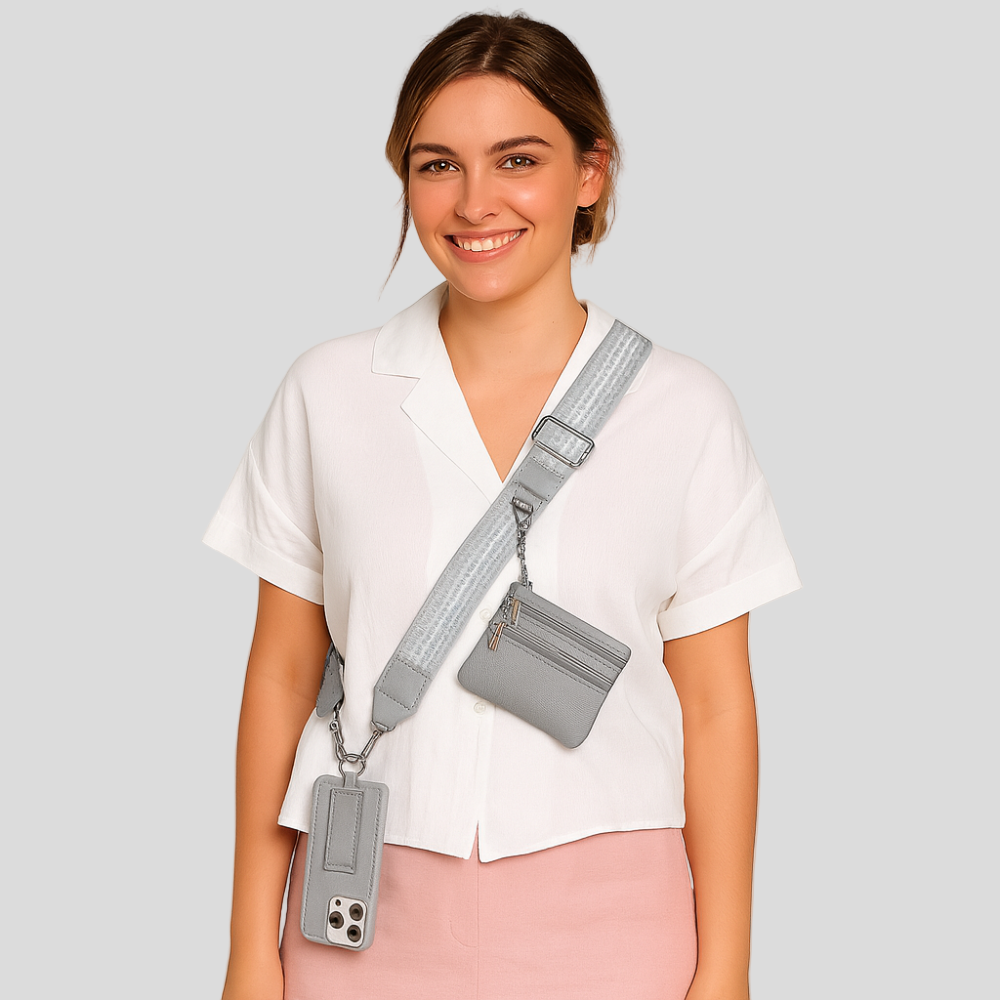 SecureZip | Élégant porte-téléphone à bandoulière avec portefeuille
