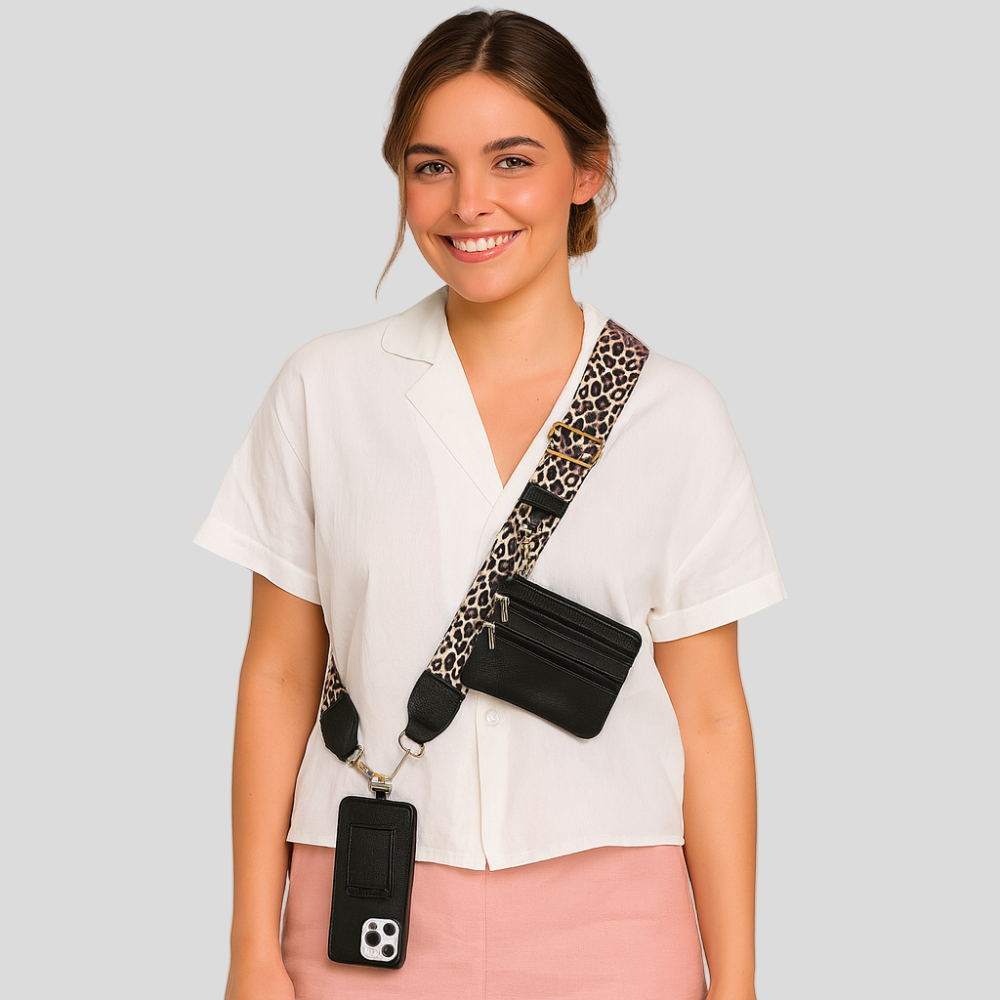 SecureZip | Élégant porte-téléphone à bandoulière avec portefeuille