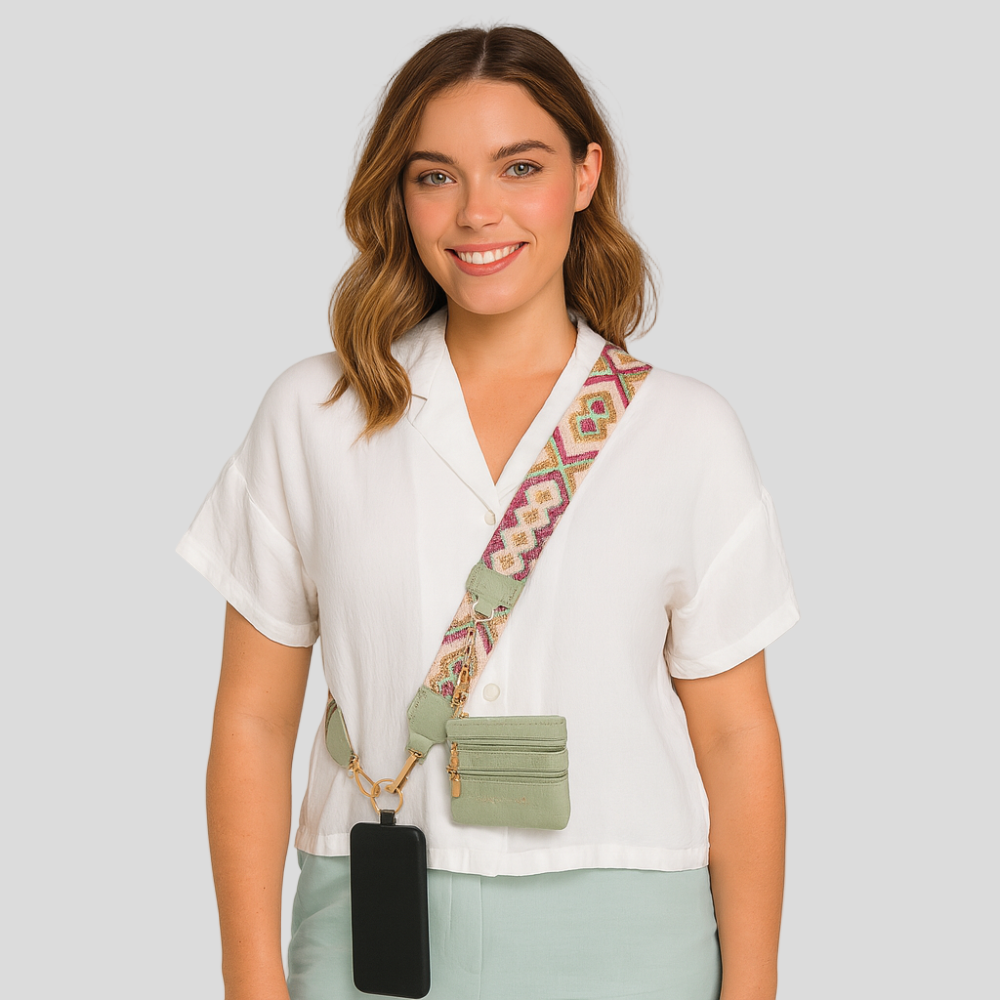 SecureZip | Élégant porte-téléphone à bandoulière avec portefeuille