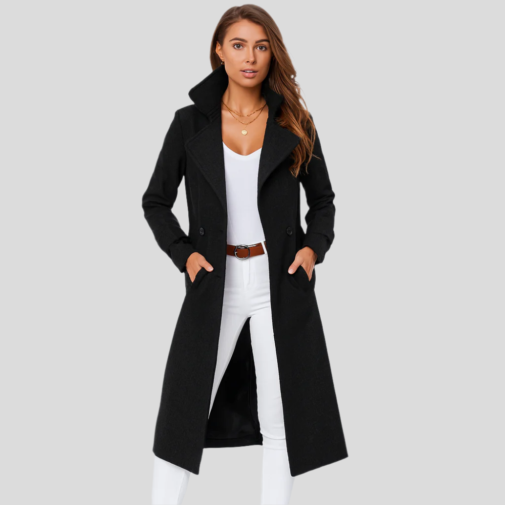 Manteau d'automne élégant à deux rangées Eloise