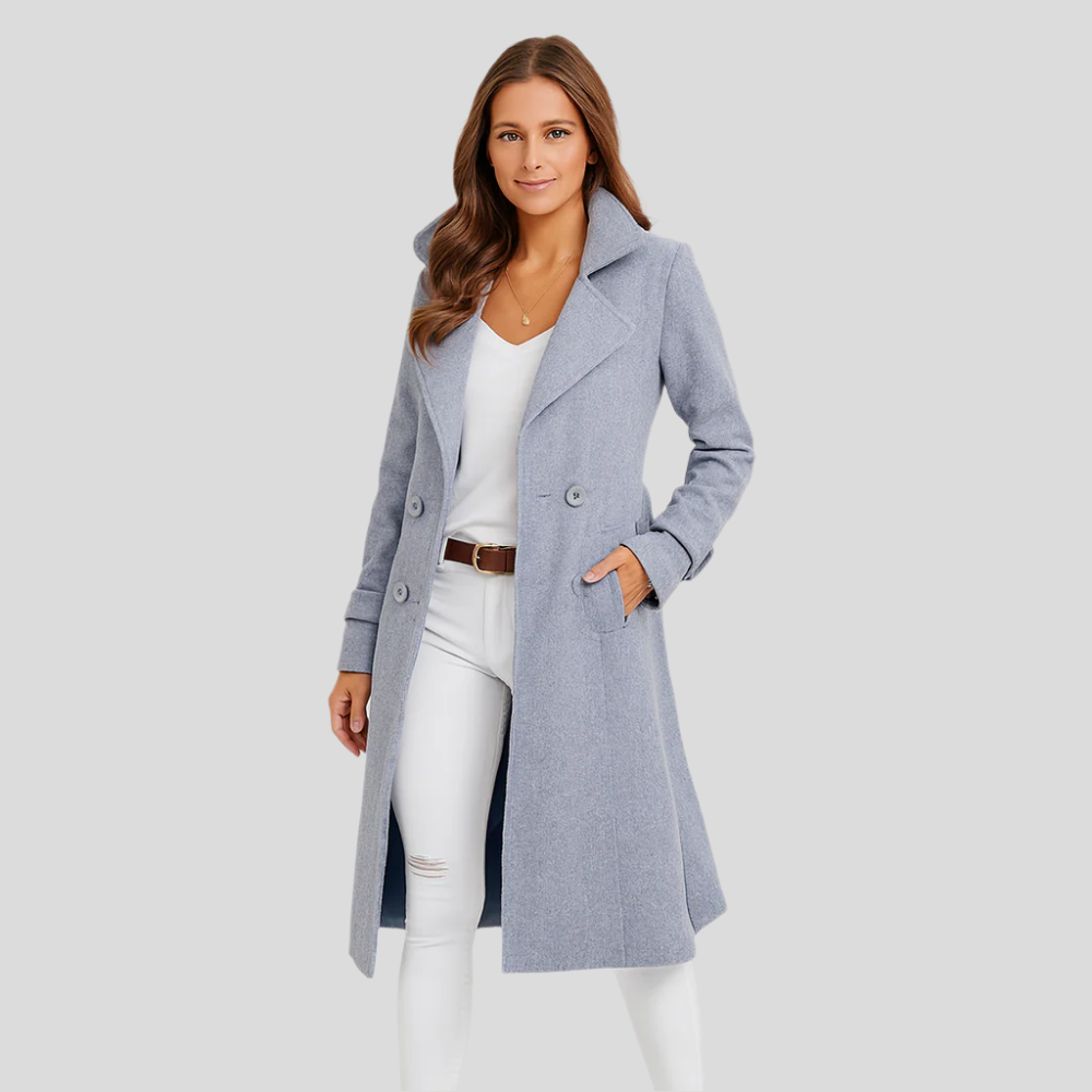 Manteau d'automne élégant à deux rangées Eloise