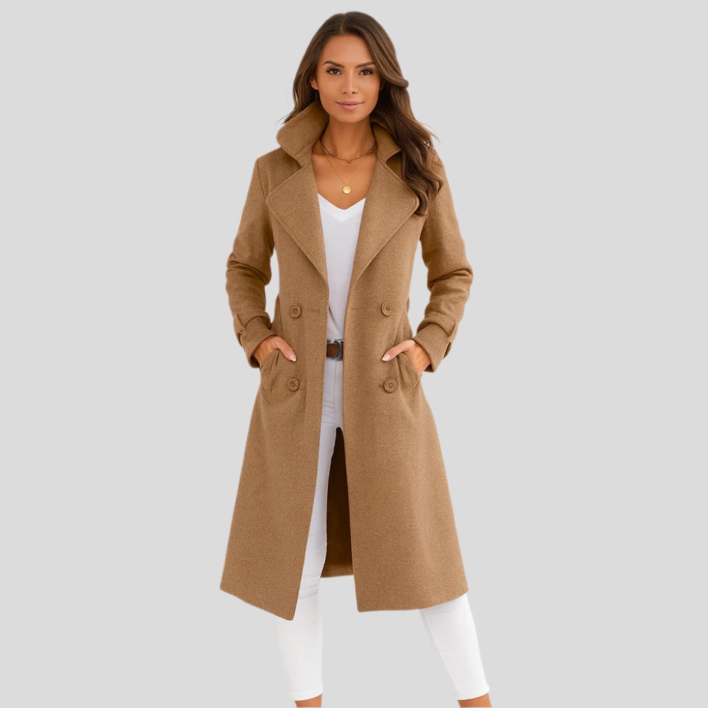 Manteau d'automne élégant à deux rangées Eloise