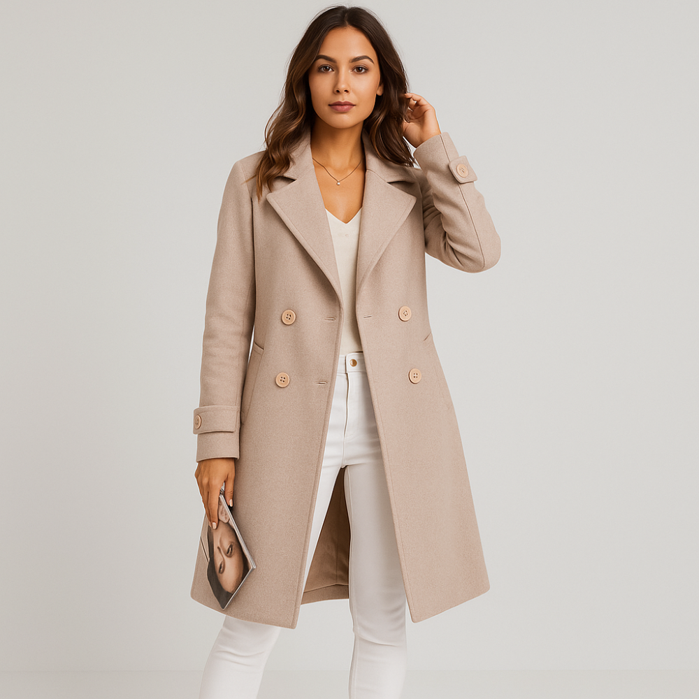 Manteau d'automne élégant à deux rangées Eloise