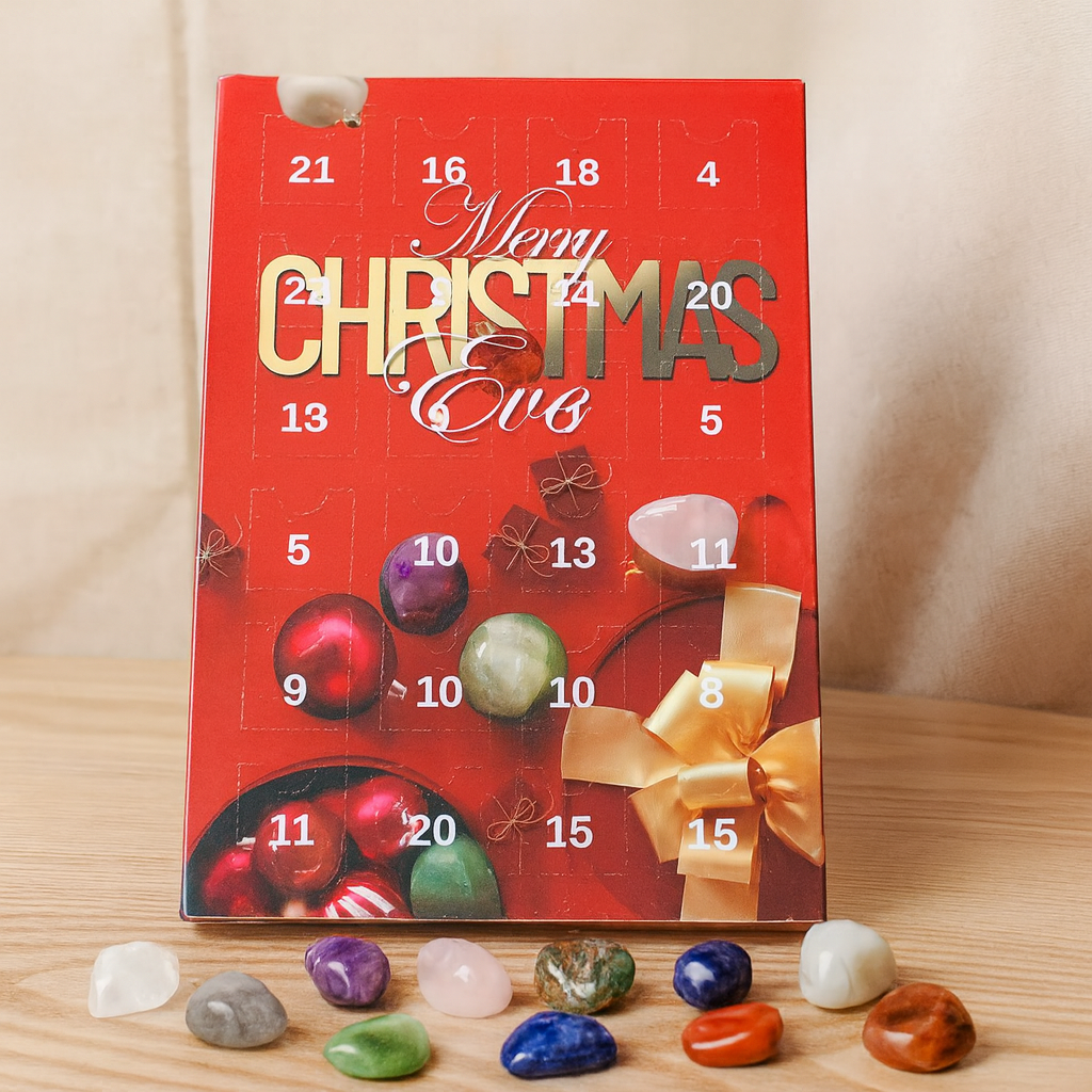 GemAura | Calendrier de l'Avent en Cristal avec 24 pierres précieuses naturelles