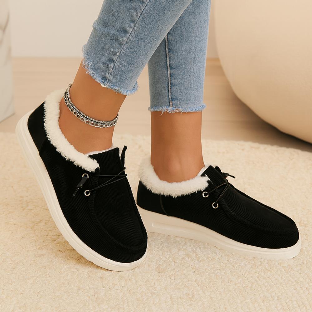 Élise | Chaussures d'hiver douillettes en velours avec doublure en fausse fourrure
