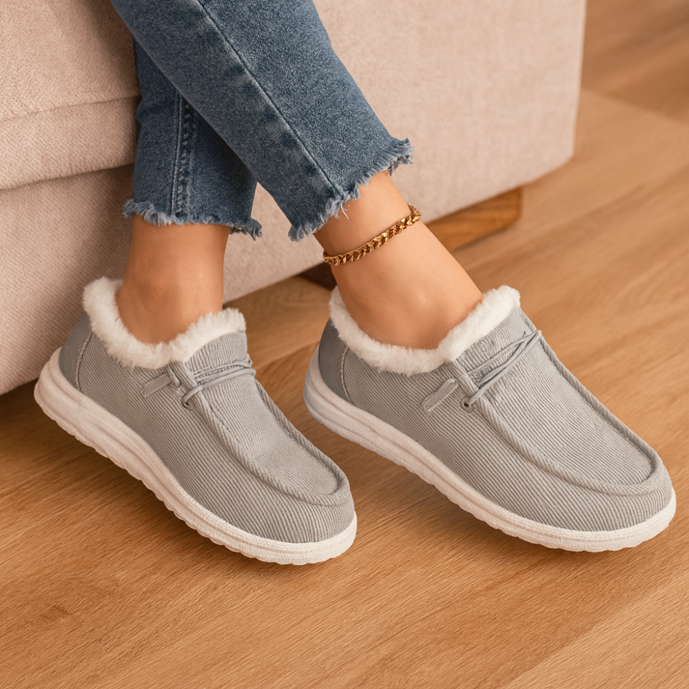Élise | Chaussures d'hiver douillettes en velours avec doublure en fausse fourrure