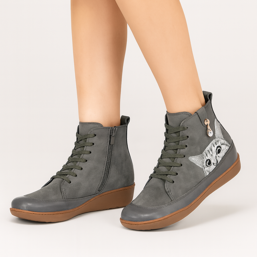 Leonore | Bottes d'hiver à motif chat