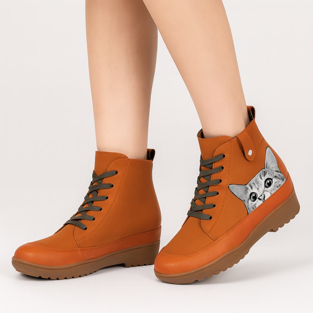 Leonore | Bottes d'hiver à motif chat