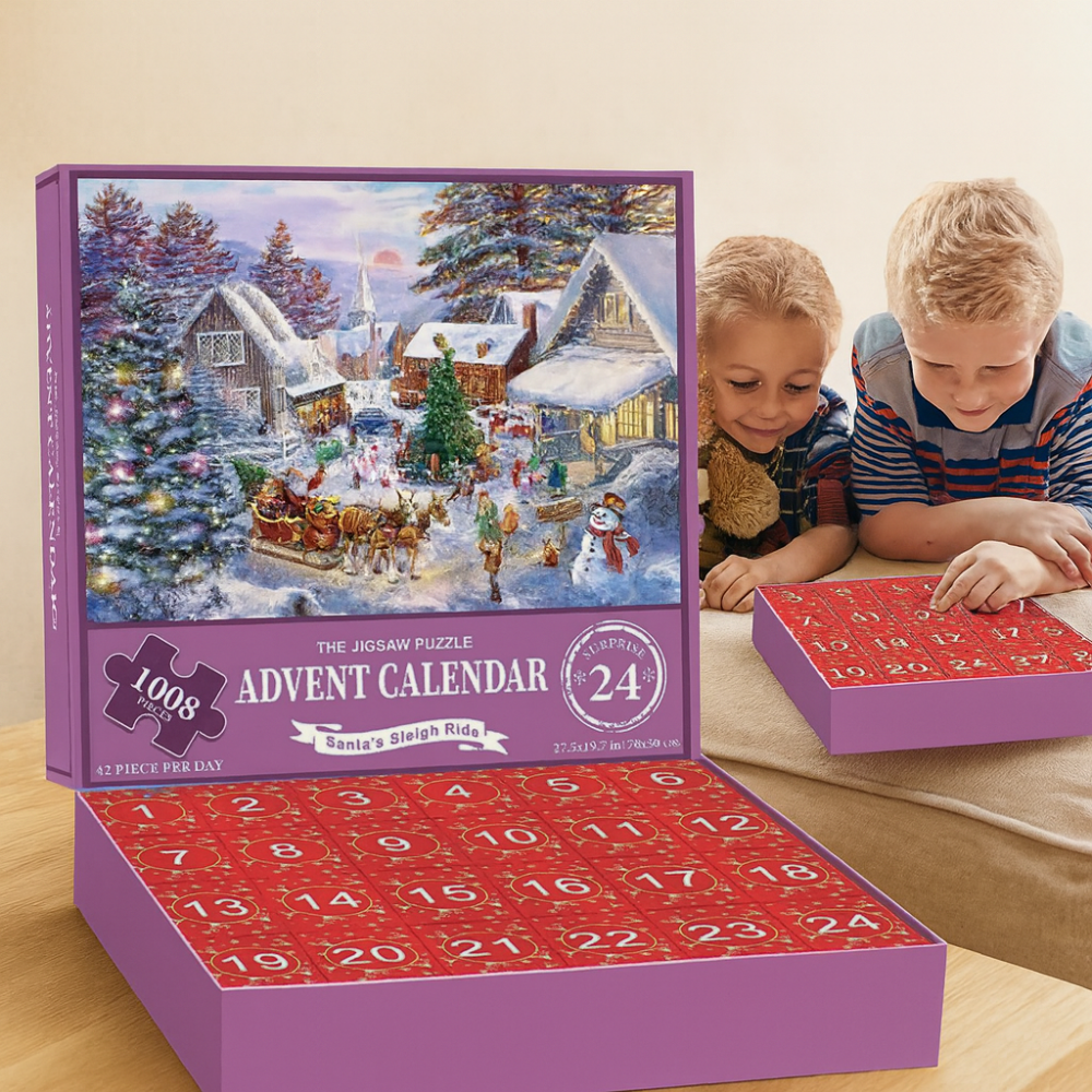 Calendrier de l'Avent Puzzle Village de Noël de 1008 pièces