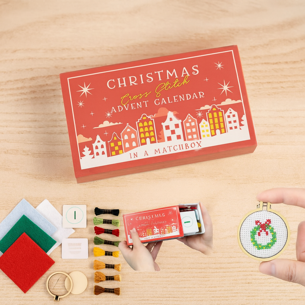 Calendrier de l'Avent brodé de Noël