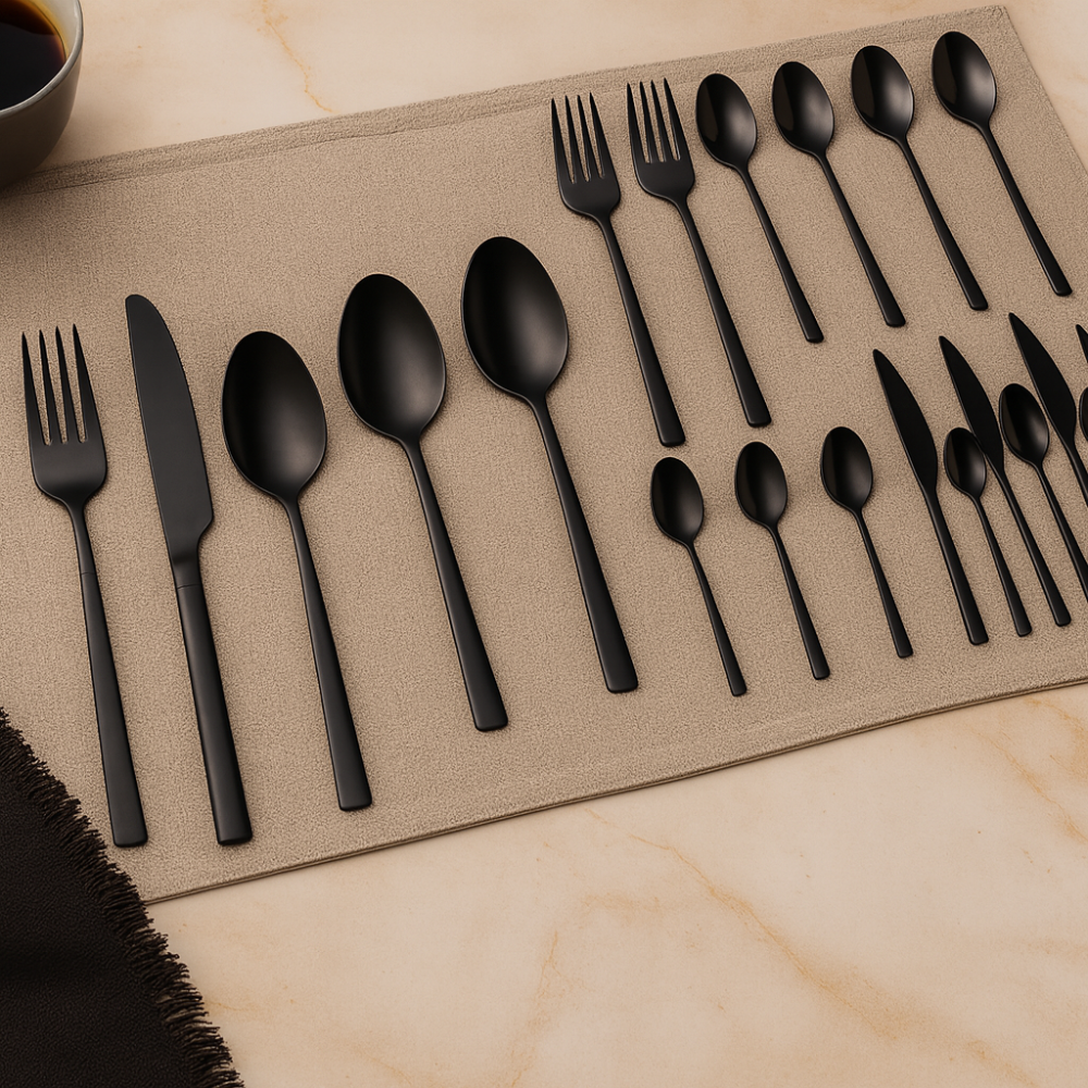 Culina | Ensemble de vaisselle et de couverts en acier inoxydable 24 pièces