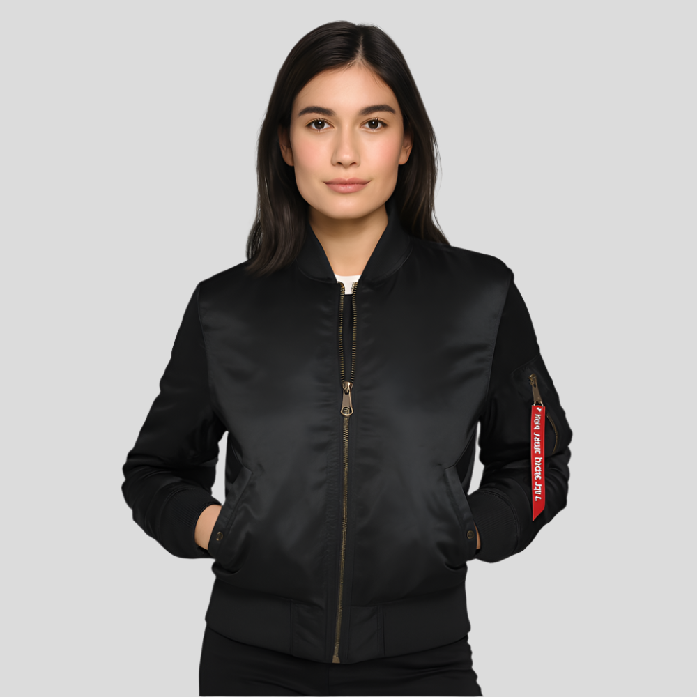 Blouson aviateur MA-1 pour femme – Design classique avec bordure côtelée