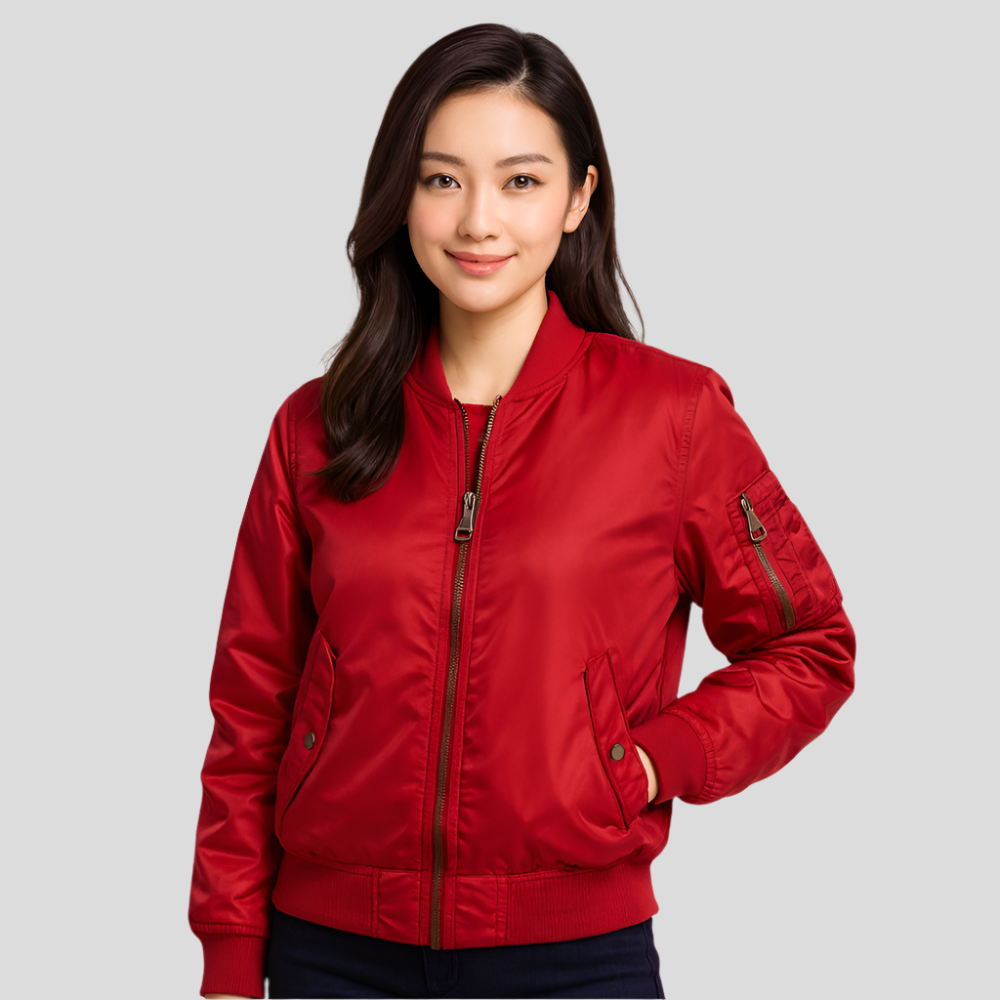 Blouson aviateur MA-1 pour femme – Design classique avec bordure côtelée
