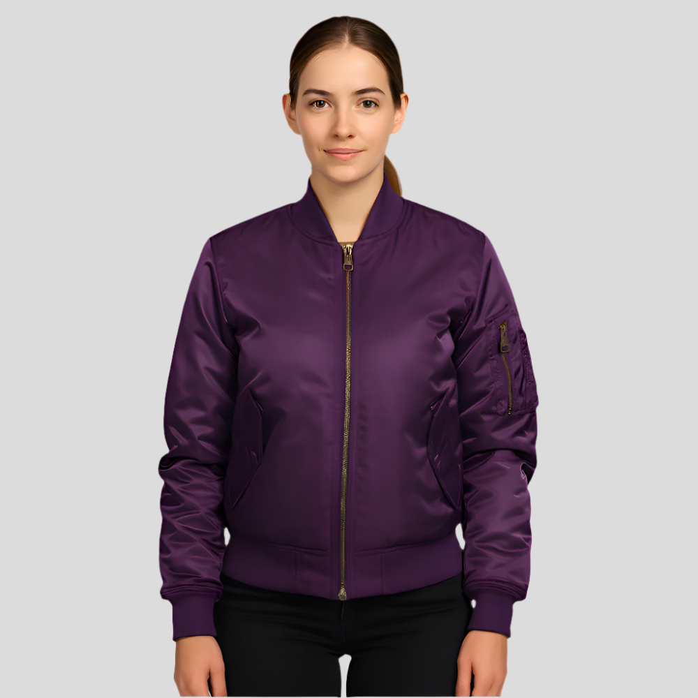 Blouson aviateur MA-1 pour femme – Design classique avec bordure côtelée