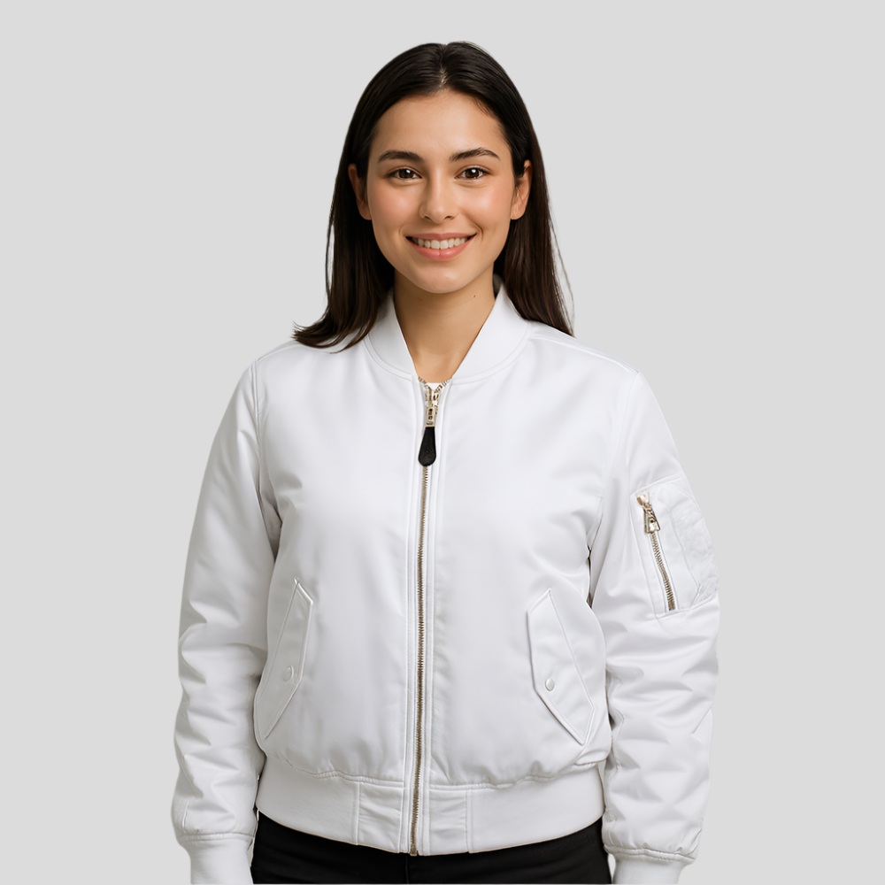 Blouson aviateur MA-1 pour femme – Design classique avec bordure côtelée