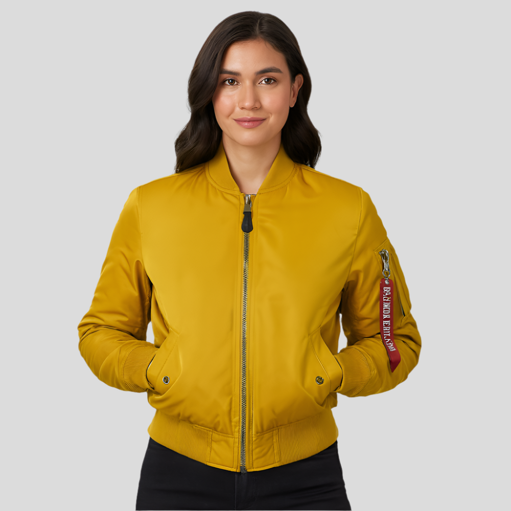 Blouson aviateur MA-1 pour femme – Design classique avec bordure côtelée