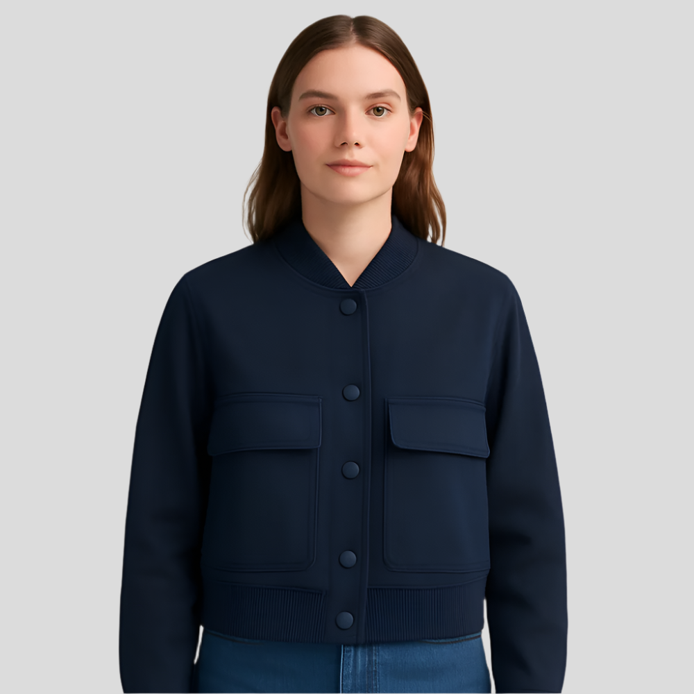 Blouson aviateur beige doux pour femme – Look décontracté et confortable