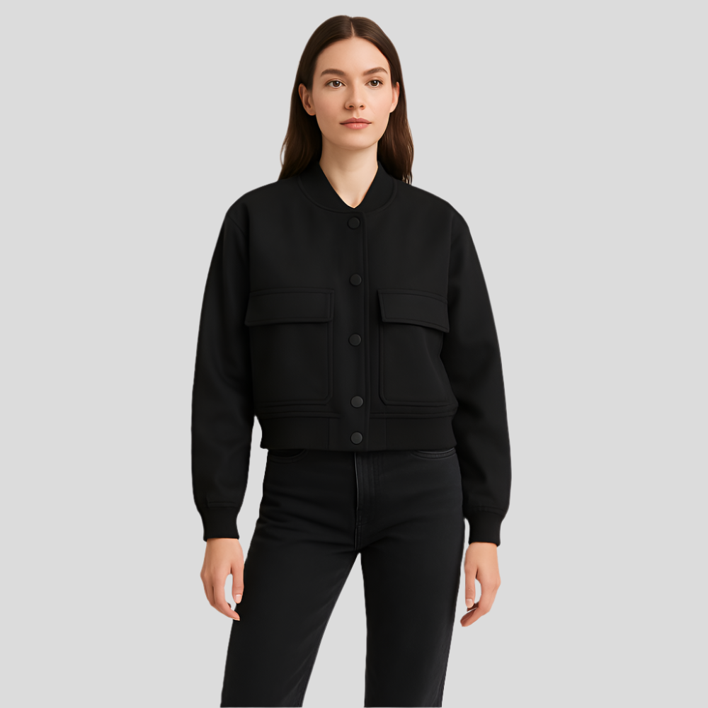 Blouson aviateur beige doux pour femme – Look décontracté et confortable