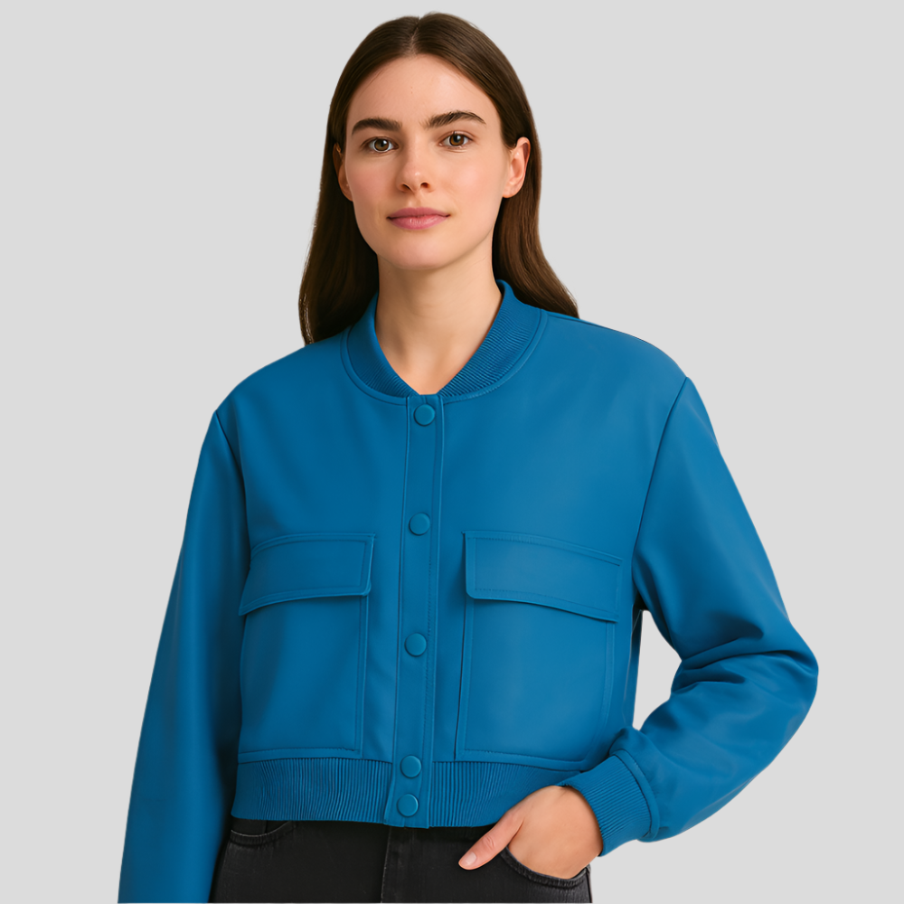 Blouson aviateur beige doux pour femme – Look décontracté et confortable