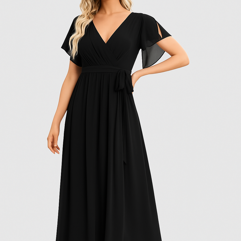 Robe Maxi Élegante pour Femmes avec Décolleté en V - Silhouette A-line Flatteuse