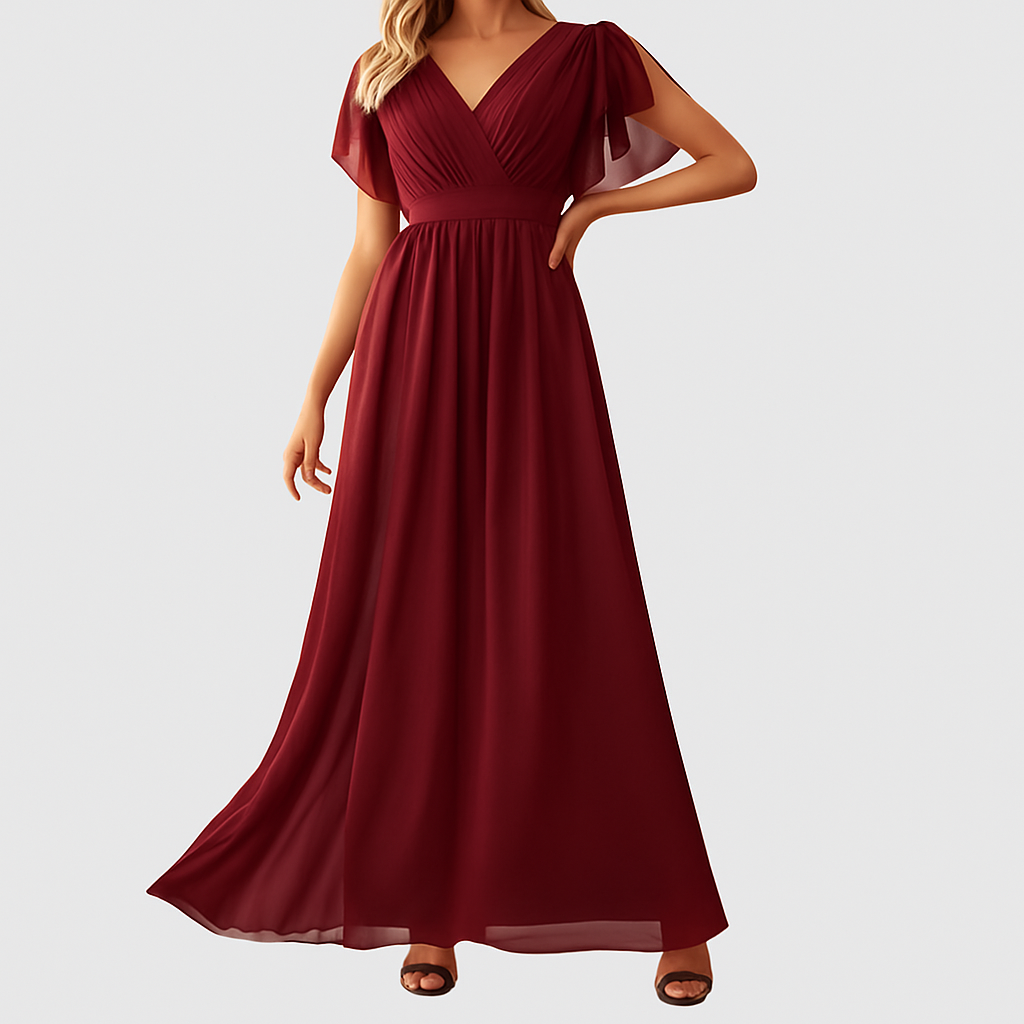 Robe Maxi Élegante pour Femmes avec Décolleté en V - Silhouette A-line Flatteuse