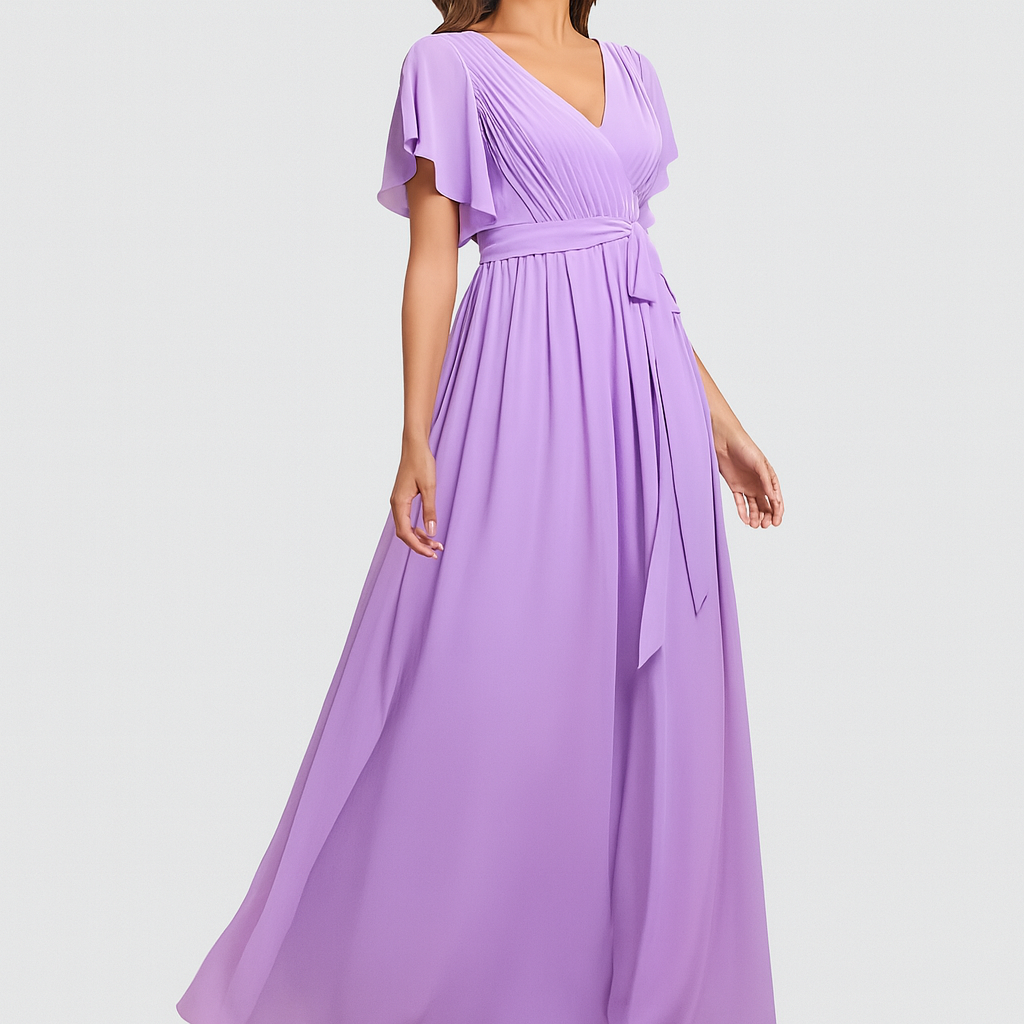 Robe Maxi Élegante pour Femmes avec Décolleté en V - Silhouette A-line Flatteuse