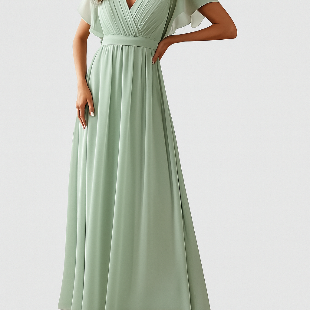 Robe Maxi Élegante pour Femmes avec Décolleté en V - Silhouette A-line Flatteuse