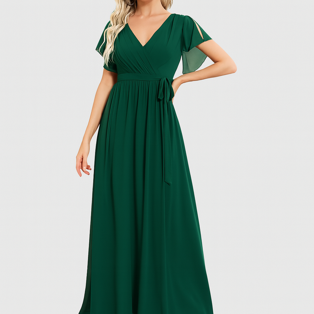 Robe Maxi Élegante pour Femmes avec Décolleté en V - Silhouette A-line Flatteuse