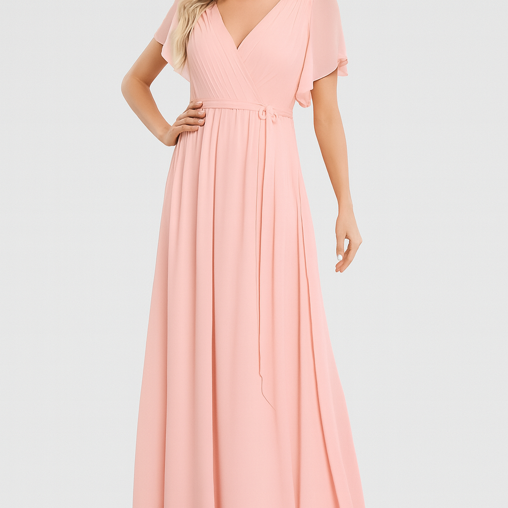 Robe Maxi Élegante pour Femmes avec Décolleté en V - Silhouette A-line Flatteuse