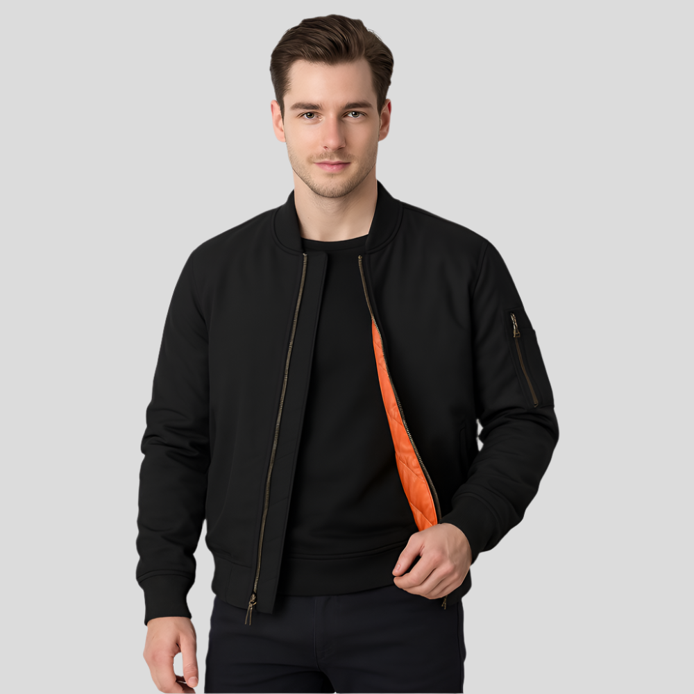Blouson aviateur pour hommes au design classique – Style zippé intemporel