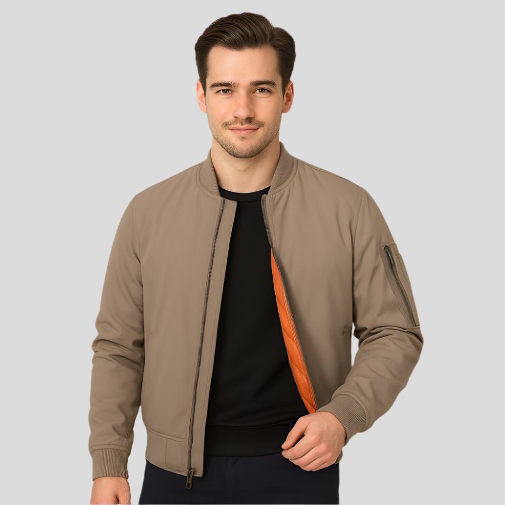 Blouson aviateur pour hommes au design classique – Style zippé intemporel
