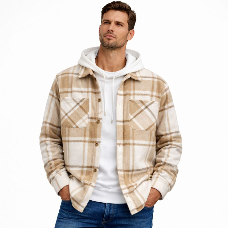 Veste décontractée à carreaux pour hommes Grayson – Blouson streetwear avec revers