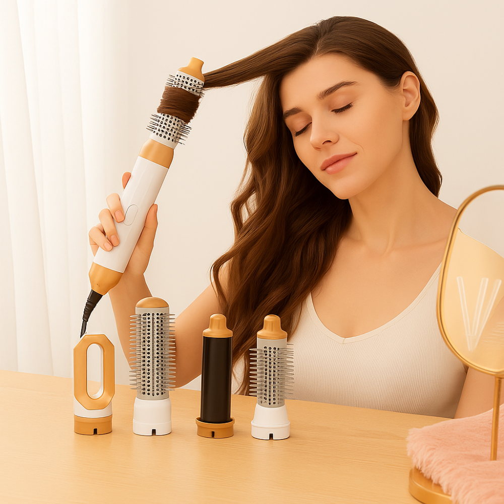 Sèche-cheveux 5 en 1 avec accessoires de coiffure