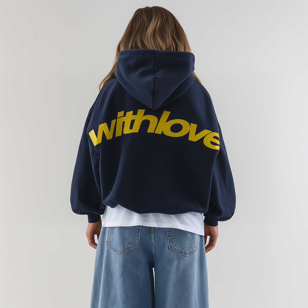 Sweat à capuche classique avec impression – Mélange de coton doux – Décontracté et confortable