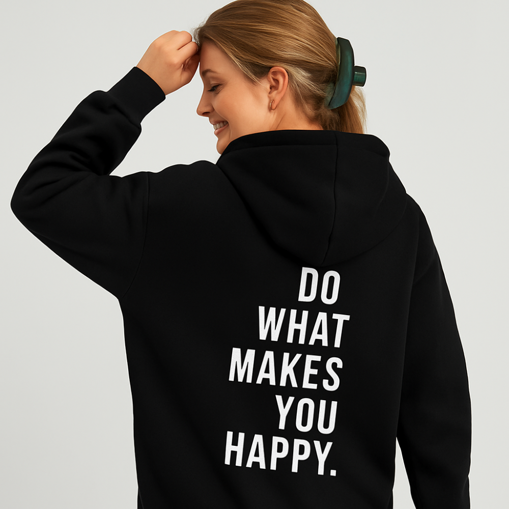 Sweat à capuche avec impression dans le dos – Mélange de coton – Stylé et confortable