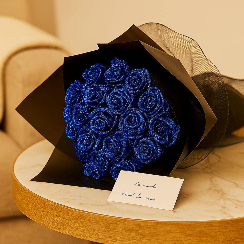 FlowerBouquet - Glitterroser i evig blomstring