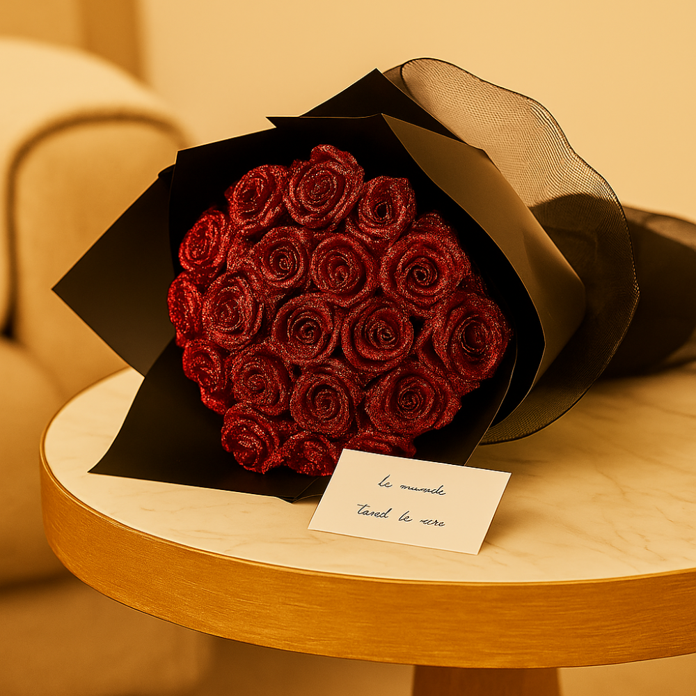 FlowerBouquet - Glitterroser i evig blomstring