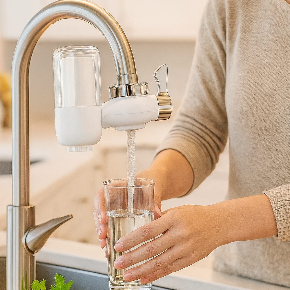AquaPure Élégant et Efficace Filtre de Robinet – Eau Potable Fraîche et Propre Chaque Jour