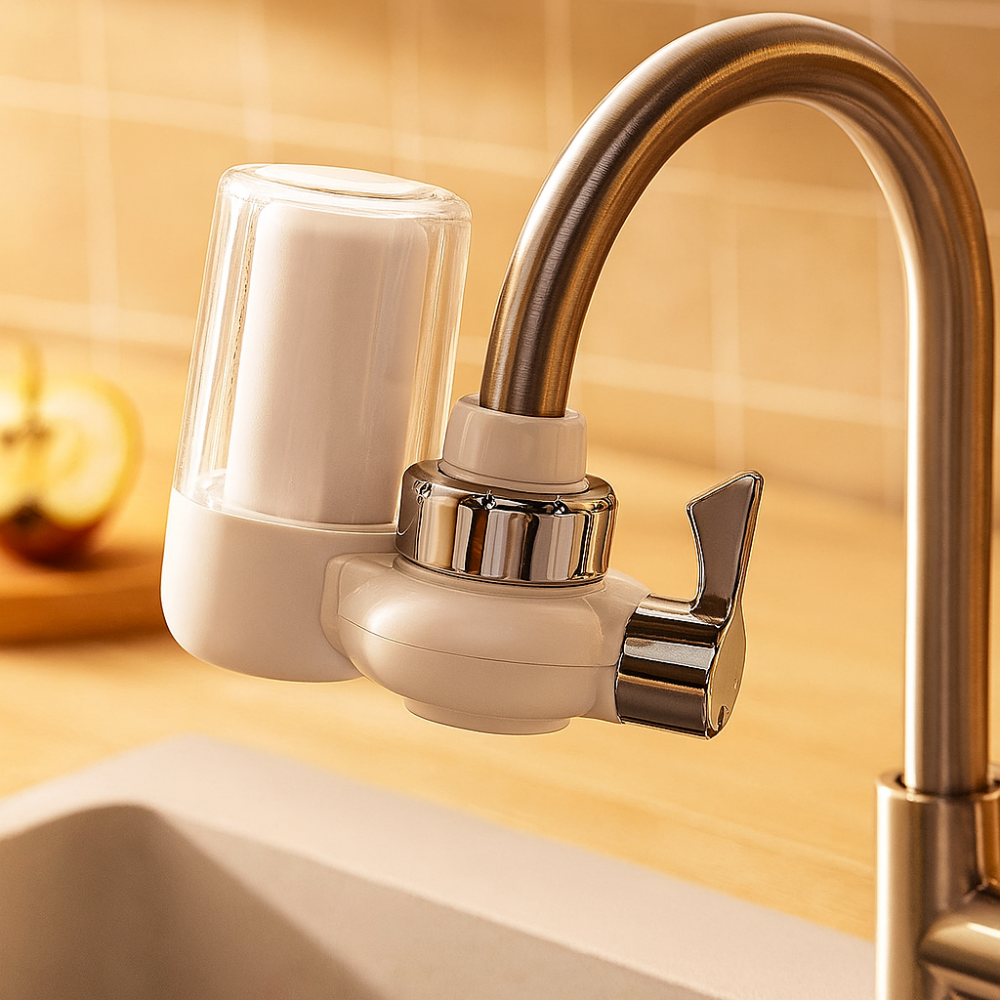 AquaPure Élégant et Efficace Filtre de Robinet – Eau Potable Fraîche et Propre Chaque Jour